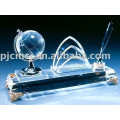 crystal pen holder with crystal 3D world map model for desk decoration